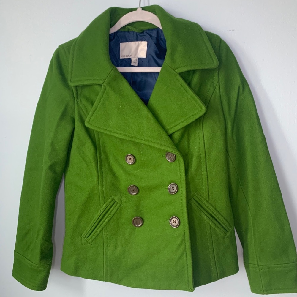 Green Wool Pea Coat